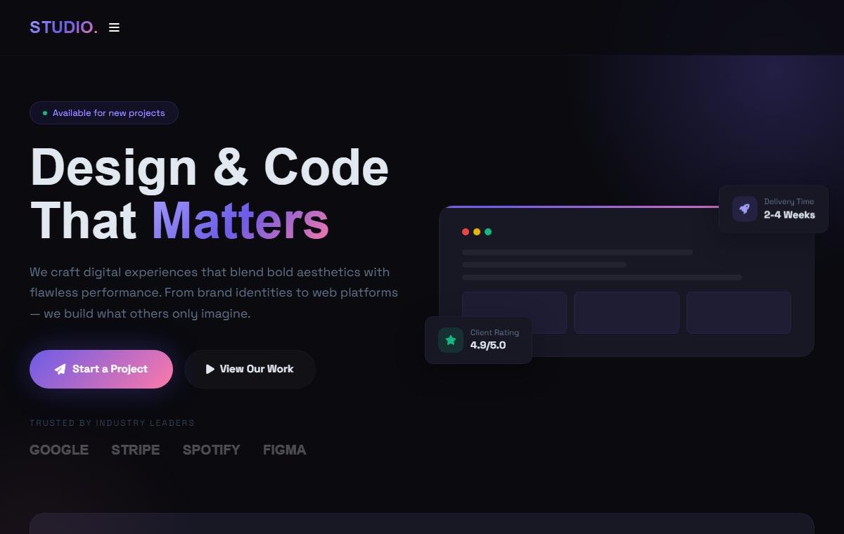 Agency Portfolio template preview
