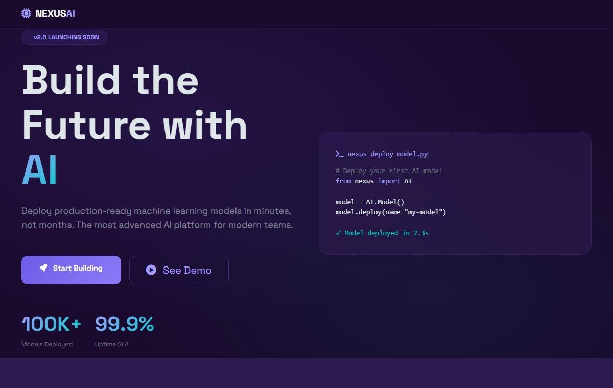 AI Nexus Startup template preview