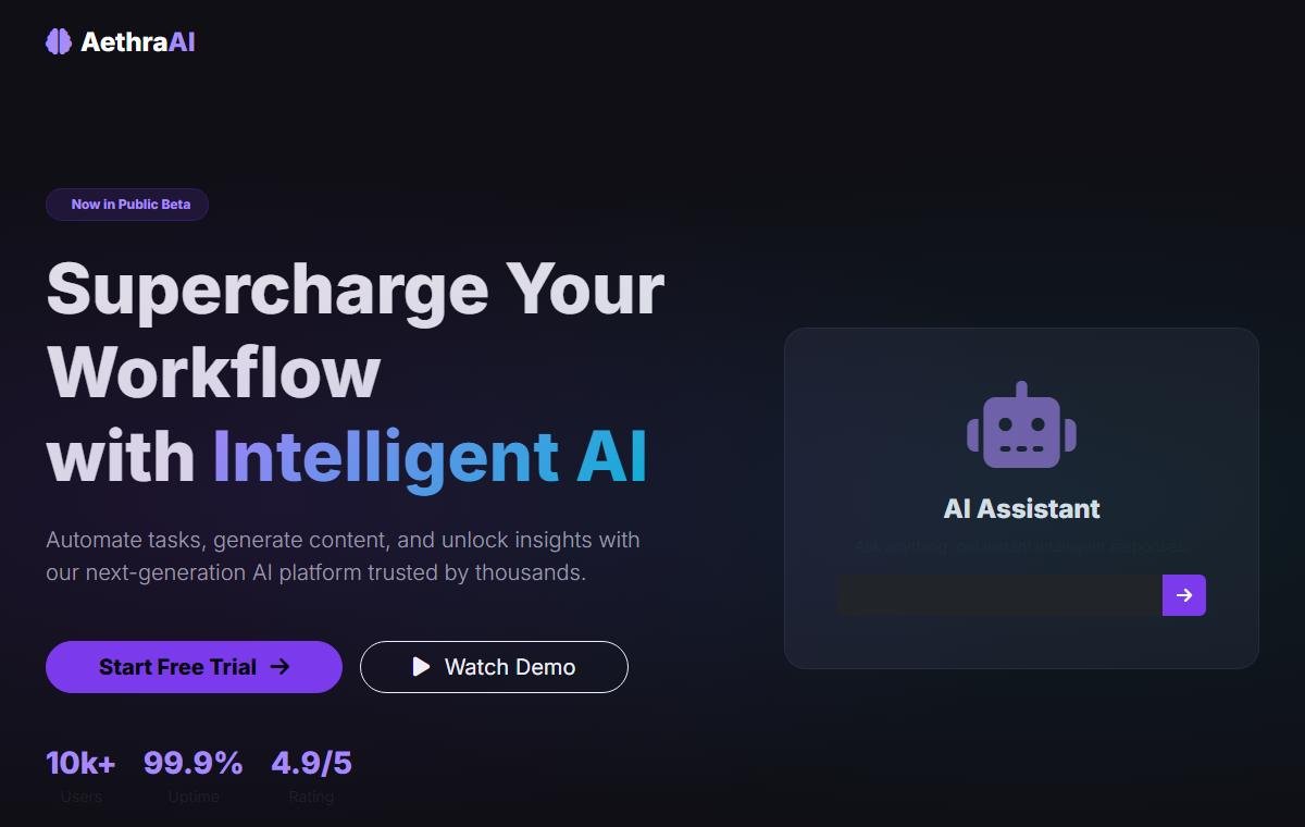 AI Startup Landing template preview