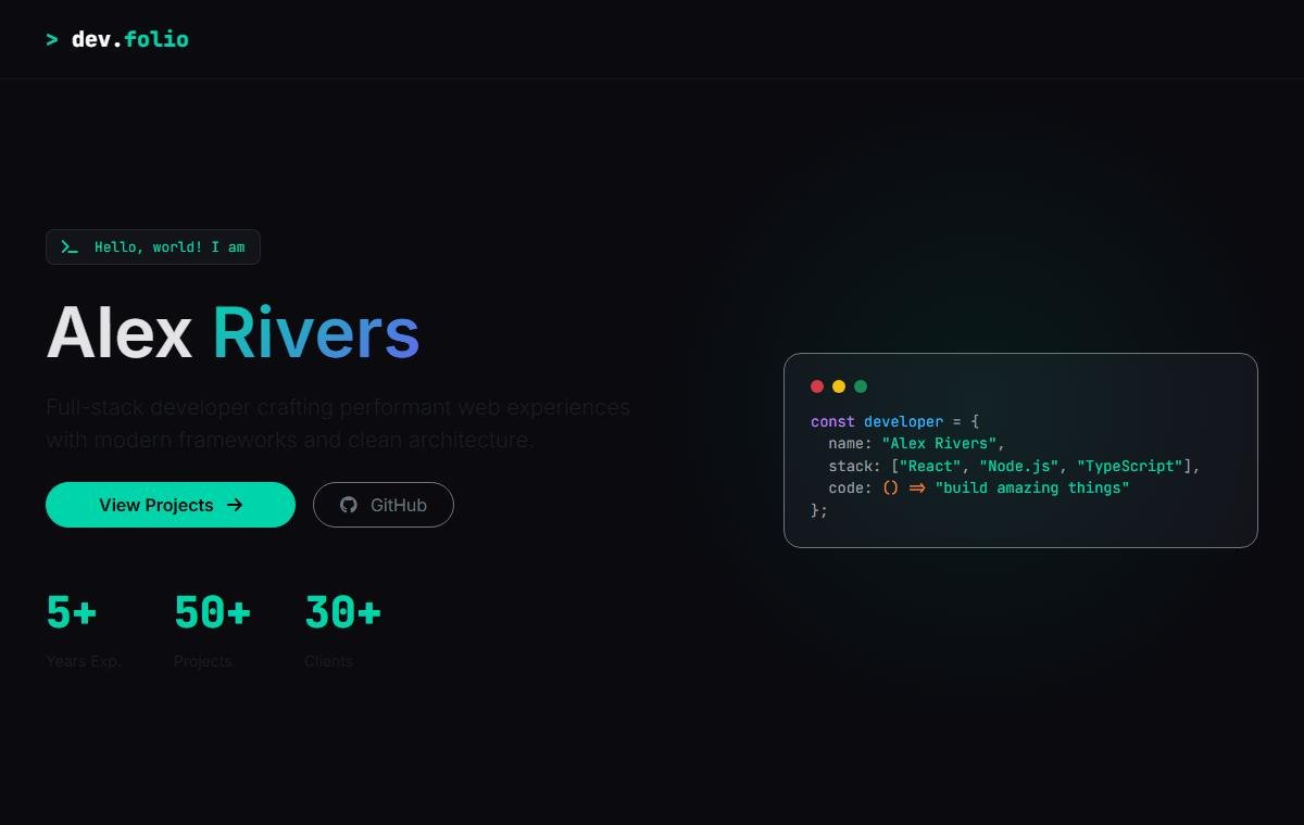 Developer Portfolio template preview
