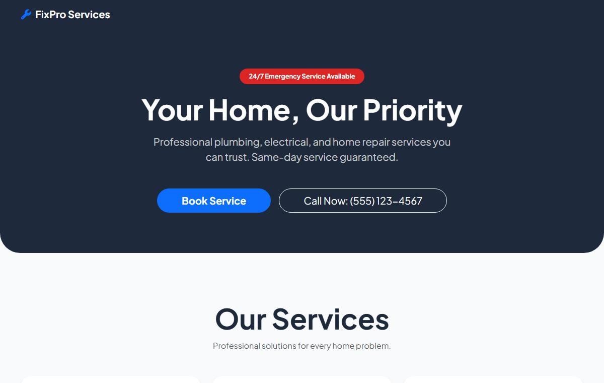 Home Services & Repairs template preview