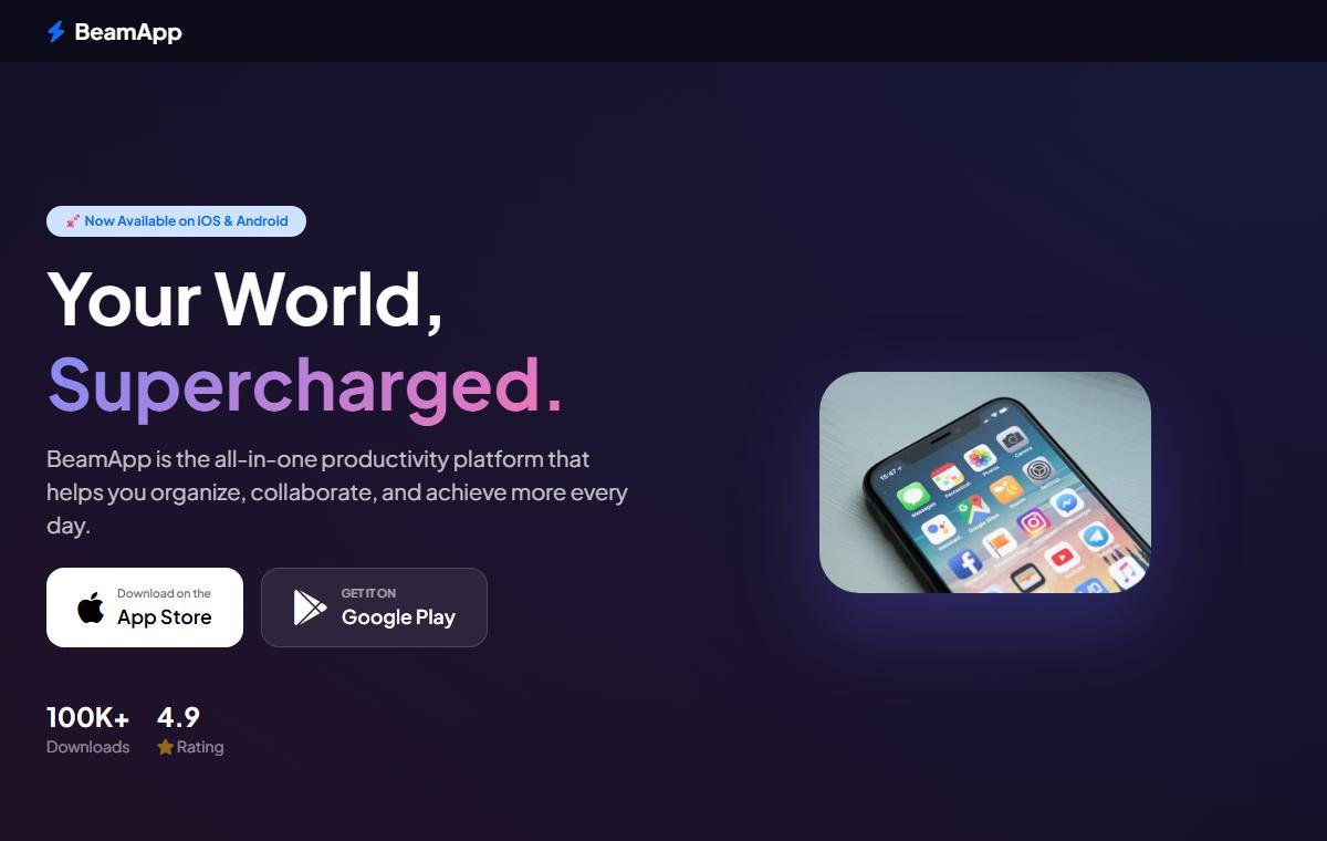 Mobile App Landing template preview